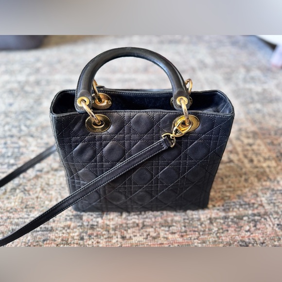 RARE Vintage Dior Lady Dior Bag Medium Cannage - Picture 8 of 13